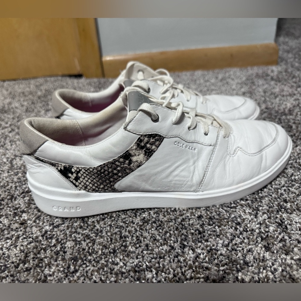 Cole Haan Grand - Leather and suede Snake print sneakers - women’s size 10